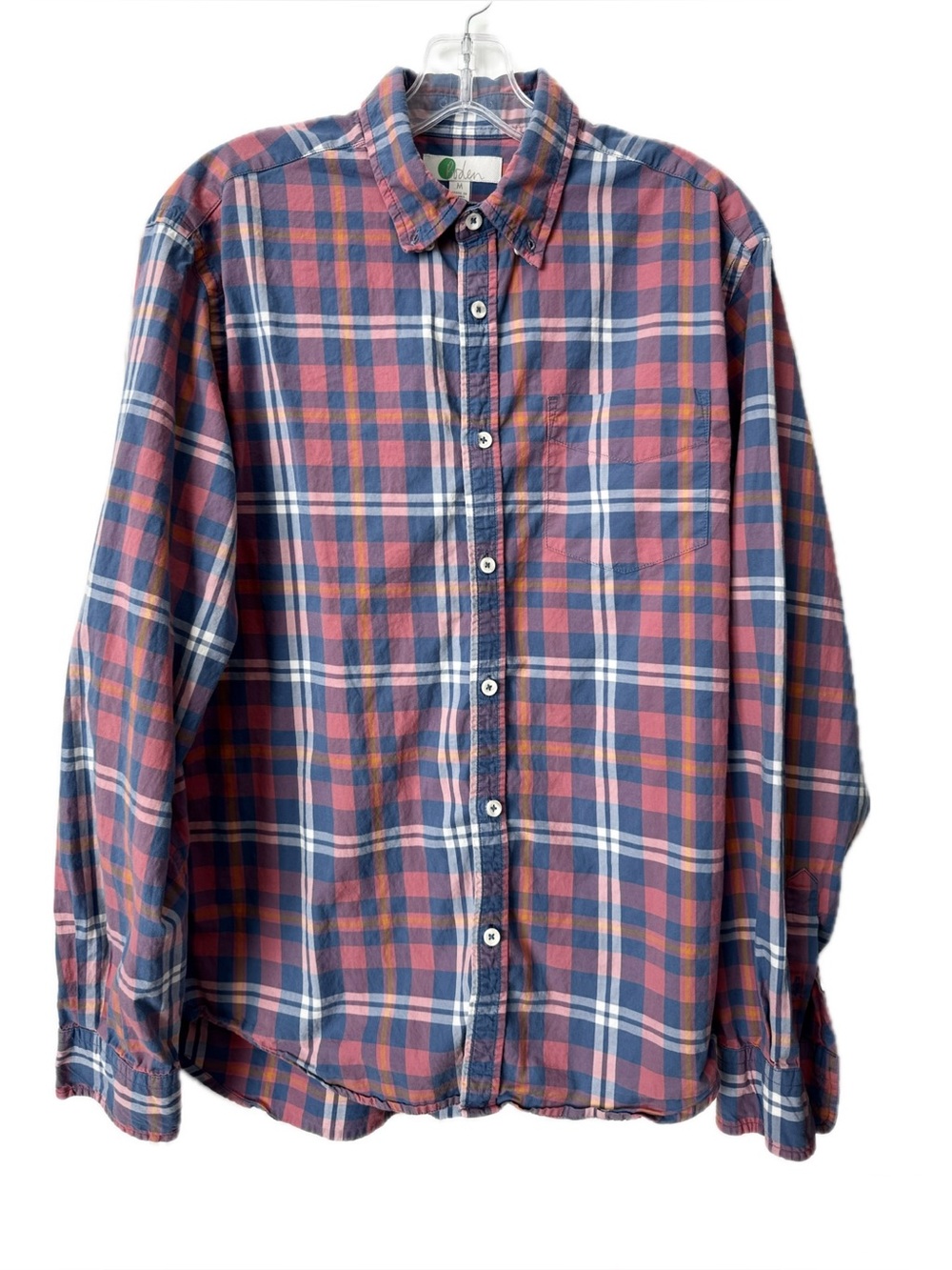 Boden Plaid Button Down Shirt Men’s Medium Pink Blue Cotton Regular Fit
